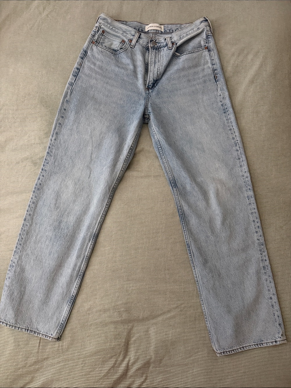 Denim Forum Light Blue Straight Leg Jeans